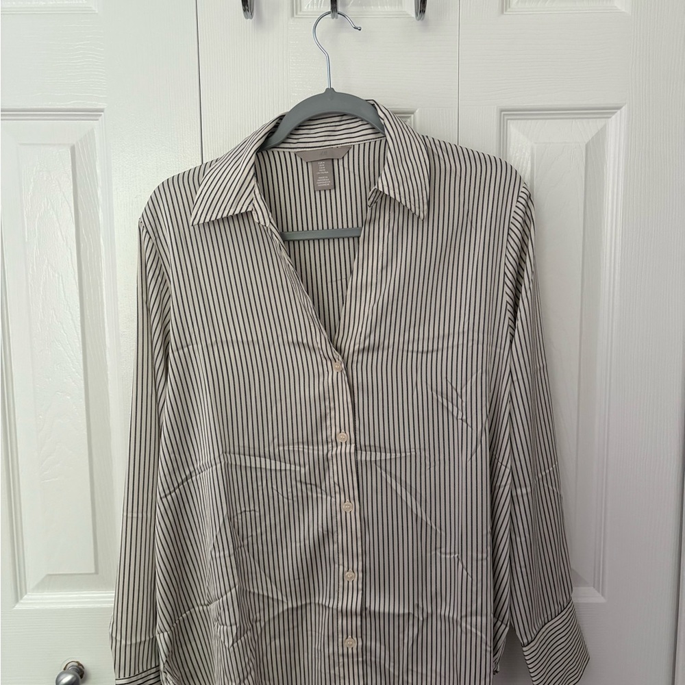 H&M Striped Button-Up Shirt
